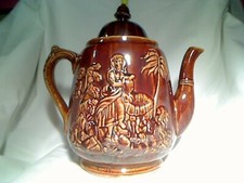 Rebekah/Rebecca at the well, teapot. Antique-Rockingham glaze picture