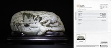 A Massive Carved Nephrite Jade Mountain with Fitted Stand. Has GIA Certificate picture