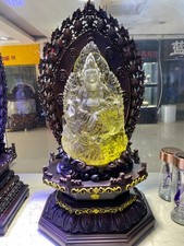 Large 29lb Natural Citrine Quartz Carved Crystal Huang Cai Shen reiki healing+st picture