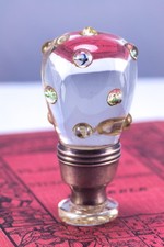 UNIQUE ANTIQUE ENGLISH ROCK CRYSTAL DESK SEAL w/ ESSEX CRYSTAL MINIATURES c1870 picture