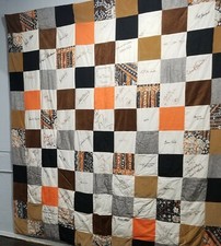 GENUINE CELEBRITY AUTOGRAPHS SIGNED VINTAGE HANDMADE PATCHWORK QUILT  picture