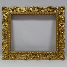 Ca. 1850-1900 Old wooden Carved Florentine openwork frame Internal 26.5x22.4 picture