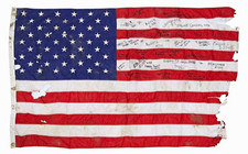 9/11 WTC Flag Signed by First Responders and NYC Mayor  picture
