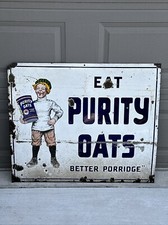 Vintage Porcelain Sign Purity Oats Porridge Boy Sign Original picture