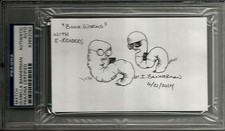 Isabella Bannerman Signed Original Sketch BOOK WORMS 3x5 Index Card PSA/DNA picture