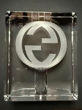 Vintage GUCCI Tom Ford Crystal Ashtray Crystal Glass Made in Italy Used picture