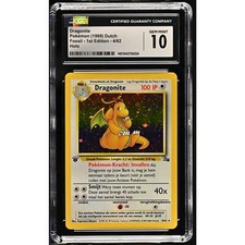 CGC 10 GEM MINT Dragonite 1st Edition 4/62 Pokémon Dutch Fossil (PSA/BGS) Pop 2 picture