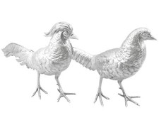 Antique Sterling Silver Pheasant Sugar Boxes picture