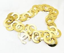 Chanel Super Rare Vintage Gold Plated Giant Ring Necklace Belt picture