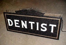 1920's Antique pre neon Dentist sign milk glass letters w/ porcelain bulb socket picture