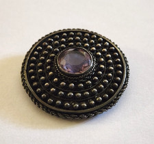 Bezalel silver lapel pin, filigree work, 1940s picture