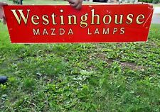 (VTG) 1930s westinghouse Mazda Lamps reverse on glass sign dealership bulbs picture