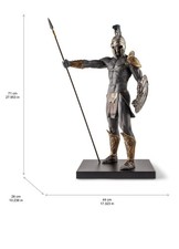 Lladro Spartan Warrior Black Porcelain Sculpture 27.9