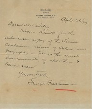 GEORGE EASTMAN - AUTOGRAPH LETTER SIGNED 04/26/1929 picture
