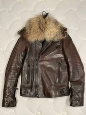 Balmain Super Vhtf Homme Raccoon Fur Rider Jacket Size 44 Rare Luxury Designer M picture
