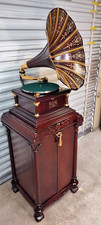 Stunning Victor VI (6) Phonograph with Herzog Cabinet and Eureka Wood Horn picture