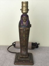 RARE SIGNED LOUIS V. ARONSON EGYPTIAN REVIVAL EROTIC MUMMY LAMP - CIRCA 1923 picture
