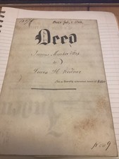 orig 1854 Phila Deed for house of Lewis H Redner.Composer O Little Town Of Beth picture