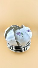 Vintage Dulevo Porcelain Tea Set 15 pcs, 6 person set Rare Lilac Gold Trim 1963 picture