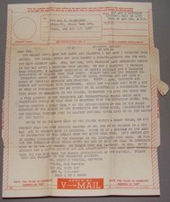 V-Mail 1945 American Jewish Soldier Letter Hungary Girls Holocaust Survivor WWII picture