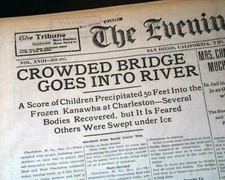 ELK RIVER BRIDGE COLLAPSE Charleston WV West Virginia Disaster 1904 Newspaper picture