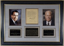 RICHARD M. NIXON - TYPESCRIPT SIGNED 11/05/1979 CO-SIGNED BY: GERALD R. FORD picture