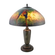 Handel Reverse Painted Birds of Paradise Table Lamp picture