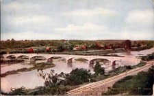 Postcard Arched Concrete Bridge over Wabash River Peru IN Indiana 1908 J-574 picture