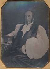 1840 Half Plate Daguerreotype Aristocratic Gentleman Puffy Sleeve Separated Case picture