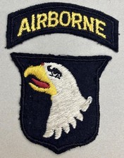 G W Lawrence US Army British Made 101st Airborne Black Back Patch Inv 37-1 picture