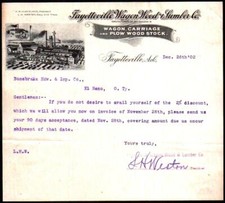 Fayetteville Wagon Wood & Lumber Co - 1902 Arkansas - History Letter Head Bill picture