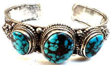 GORGEOUS VERY WELL MADE ATTENTION TO DETAIL STERLING TURQUOISE VINTAGE BRACELET picture