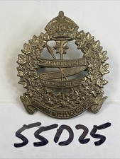 WW2 Canadian Intelligence Corps Cap Badge Insignia Kings Crown Pin-Back 55D25 picture