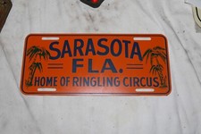 Sarasota Fla. (Florida) Home of Ringling Circus License Plate Vanity Decorative  picture