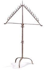 Wrought Iron Ecclesiastical Pricket Candelabrum Vintage Gothic Medieval picture