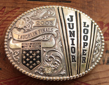 Gist Solid Bronze USTRC Junior Looper Western Trophy Cowboy Belt Buckle picture