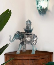 Daum Shalmara Elephant Blue-Grey Sculpture 05878-1 picture