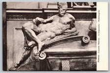 Florence Medici Chapel Michelangelo Il Crepuscolo Twilight Statue Postcard E47 picture
