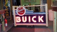Old BUICK porcelain neon sign 1940's--2 sided dealership sign, original N Mint picture
