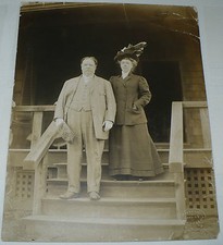 ANTIQUE 1908 ORIGINAL PHOTO OF PRESIDENT ELECT WILLIAM H. TAFT & WIFE picture