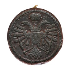 1737 King Charles VI Holy Roman Emperor Habsburg Imperial Royal Great Wax Seal picture