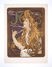 Original Art Nouveau Poster, Mucha, Job, Cigarette Paper, Woman, Beauty, 1896 picture
