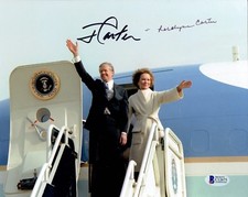 39th President JIMMY CARTER Rosalynn Dual Signed 8X10 Photo Autographed BECKETT picture