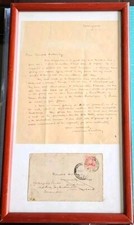 Framed Letter from Norman Lindsay to Ronald Hollywood; Original; Rare; 1930 picture