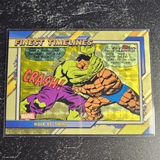 2025 Marvel Fantastic 4 Topps-Finest Timelines-Hulk v Thing 1/1 Superfractor 🔥 picture