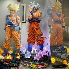 LIFE SIZE Goku 3 Statue Set 1:1 Scale Dragon Ball Z GT Super Saiyan 3 Resin MUI picture