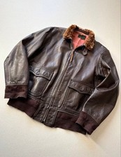 H&L Block USN M-422A Flight Jacket 40s WW2 Size 40 G-1 US Navy Brown Authentic picture