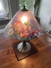 Ulla Darni Reverse Painted Lamp & RARE Original Brochure 1990-1991 picture