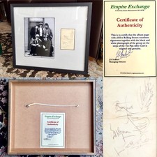 Signed Album Page of All 5 Rolling Stones On Steps of Tin Pan Alley Club 20”x17” picture