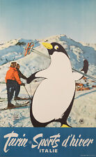 Original poster, Campagnoli, Turin Winter Sports, Italy, Piedmont, Ski, 1955 picture